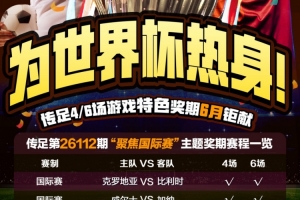 为世界杯热身！传足特色奖期第26112期聚焦国际赛